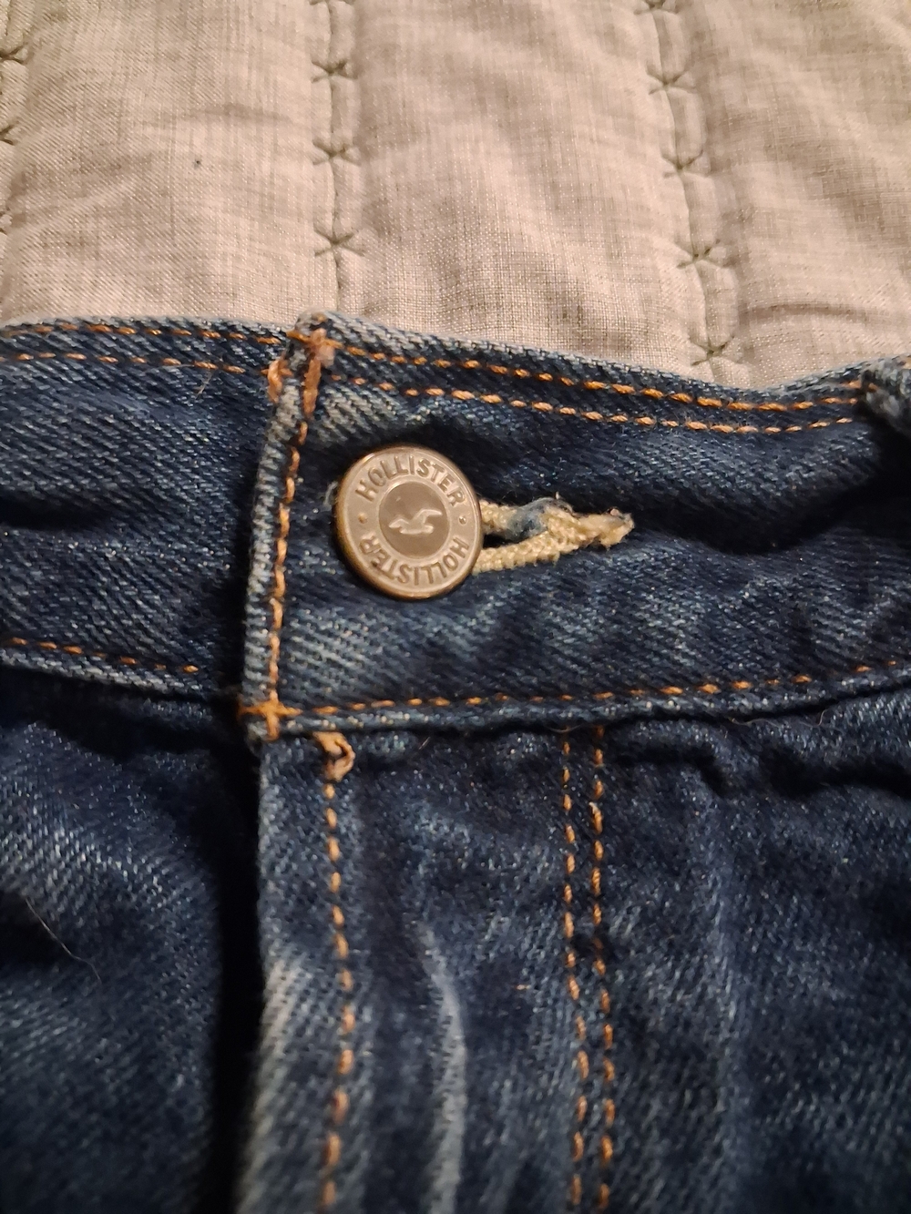 Hollister Rolled Hem Distressed Denim Shorts - Blue - Picture 3 of 6